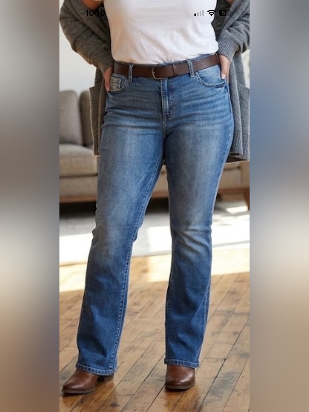 BKE Women's High Rise Gabby Boot Cut Jeans 34x32